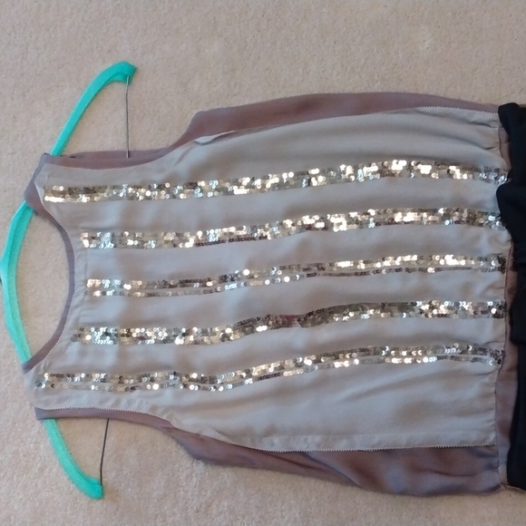 HOSS INTROPIA TAUPE EMBELLISHED FRONT KNEE LENGTH DRESS SIZE 36 OR US 4 - Picture 2 of 8